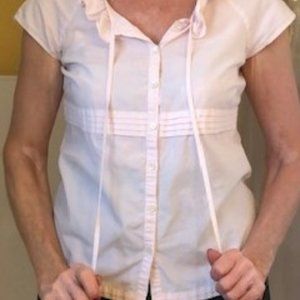 J. Crew White Cotton Sweet Sleeveless Gardening Top, size 4